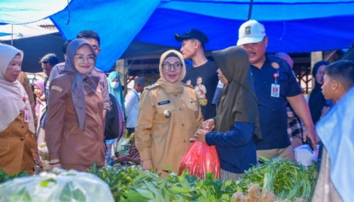 Pastikan Harga Sembako Stabil, Wakil Bupati Kampar Tinjau Pasar Kuok
