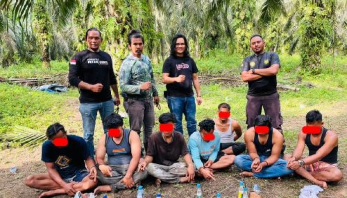 Tim Unit Intel Kodim 0313/KPR Bersama Polsek Tambusai Berhasil Menangkap 9 Orang Diduga Pengedar Narkoboi