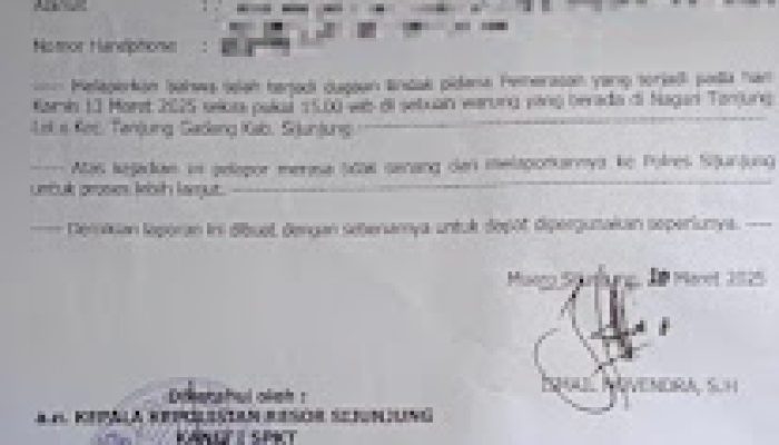 Didampingi 5 Pengacara, Empat Wartawan Korban Kekerasan Mafia Resmi Dilaporkan ke Polres Sijunjung