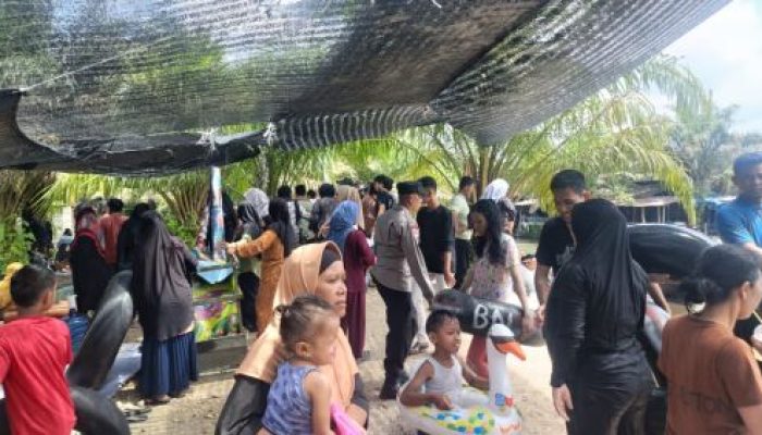Polsek Kampar Kiri Hilir Amankan Pemandian H Ujil, Berikan Himbauan Kamtibmas Kepada Pengunjung