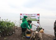 Kegiatan Penanaman Pohon Mangrove Salah Satu Rangkaian TMMD ke -124 Kodim 0320 Dumai Dilaksanakan di Pantai Purnama