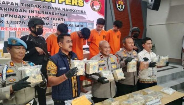 Polda Riau Bongkar 17,37 Kg Sabu Jaringan Internasional, 4 Ditangkap