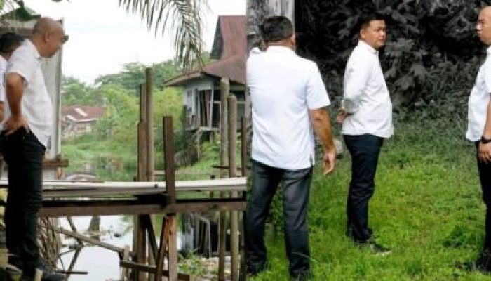 Kepala Rutan Kelas IIB Dumai Beserta Pejabat Struktural Meninjau Area Lokasi di Luar Dinding Pagar Rutan Dumai