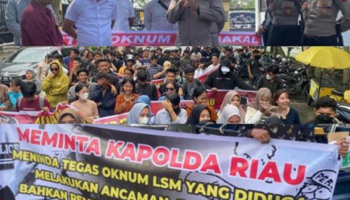 Dugaan marak oknum LSM Nakal, Bapema-Riau Lakukan Aksi Damai di Polda Riau