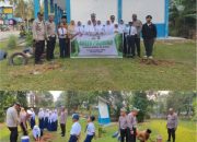 Giat Green Policing Polsek Dumai Timur Gelar Tanam Pohon di SMPN Binsus