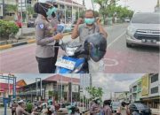 Giat Sosialisasi Sat Lantas Polres Dumai Bagikan Masker Kepada Pengendara yang Melintas