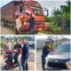 Bhabinkamtibmas Personil Polsek Sungai Sembilan Pimpin Langsung Giat Pembagian Bendera Merah Putih
