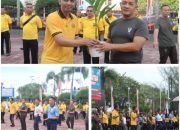 Sambut HUT RI Ke- 80 TNI Polri Adakan Giat Olahraga Bersama di Halaman Polres Dumai