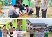 Green Policing Polsek Medang Kampai Laksanakan Giat Penanaman Pohon di Masjid Nurul Thoyyibah