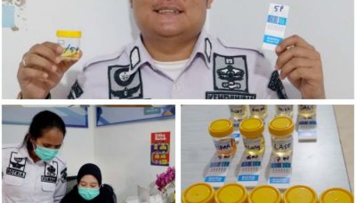 Wujud Disiplin dan Deteksi Dini Narkoba, Rutan Dumai Gelar Tes Urine Mendadak