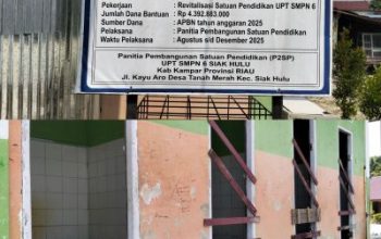 Dugaan Mark-Up dan Minim Transparansi di Proyek Rp4,3 Miliar SMPN 6 Siak Hulu