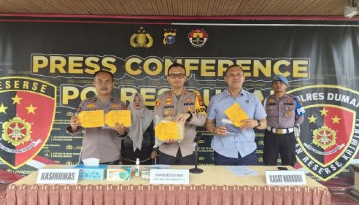 Polres Dumai Gagalkan Peredaran 1,05 Kg Sabu, Dua Kurir Ditangkap