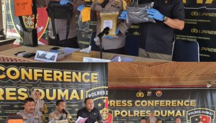 Polres Dumai Ungkap Kasus Narkotika dan Amankan 20 Paket Sabu Seberat +1.632 Gram