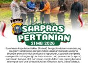 Wujud Aksi Nyata Polri, Kapolsek Bengkalis Serahkan Bantuan Cangkul dan Caping Untuk Petani Jagung Pipil