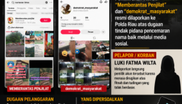 Pemilik Akun TikTok “Memberantas Penjilat” dan “demokrat_masyarakat” Dilaporkan ke Polda Riau atas Dugaan Pencemaran Nama Baik