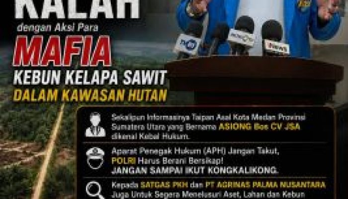 KNPI Riau Desak APH Tangkap dan Penjarakan Mafia Kebun Kelapa Sawit Dalam Kawasan Hutan, Larshen Yunus: “Sosok Asiong CV JSA Terkenal Kebal Hukum”