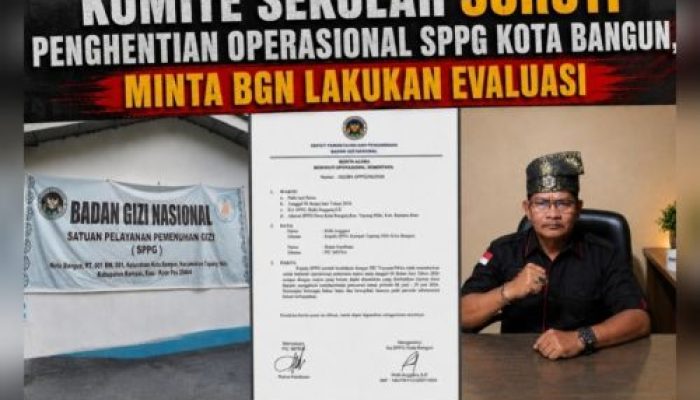 Komite Sekolah Soroti Penghentian Operasional SPPG Kota Bangun, Minta BGN Lakukan Evaluasi