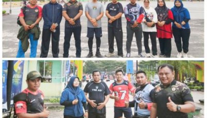DPC Hipakat kota Dumai bersama KODIM 0320 dan keluarga besar TNI (KBT) melaksanakan Joging Bersama