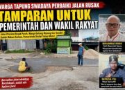 Tamparan untuk Pemerintah dan Wakil Rakyat, Warga Tapung Swadaya Perbaiki Jalan Rusak