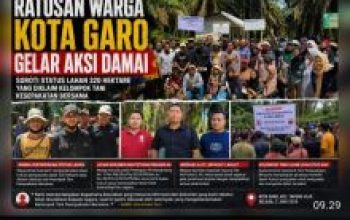 Ratusan Warga Kota Garo Gelar Aksi Damai, Soroti Status Lahan 320 Hektare yang Diklaim Kelompok Tani