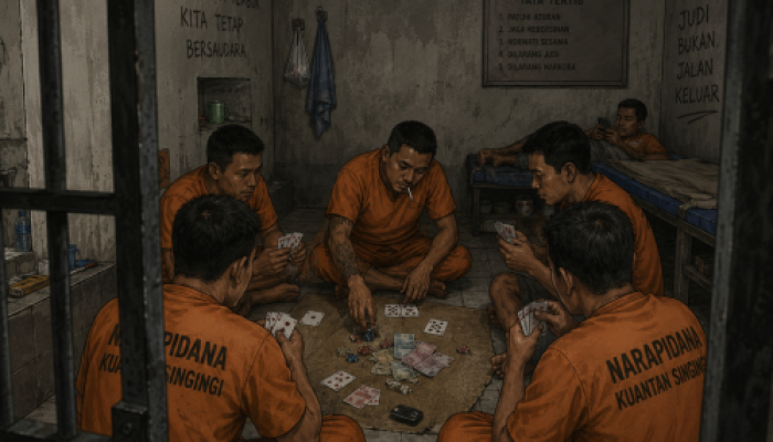 Ada apa dengan pengawasan kepala lapas??Diduga narapidana bermain judi di lapas kelas II B taluk kuantan