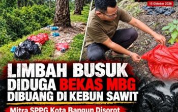 Limbah Busuk Diduga Bekas MBG Dibuang di Kebun Sawit, Mitra SPPG Kota Bangun Disorot
